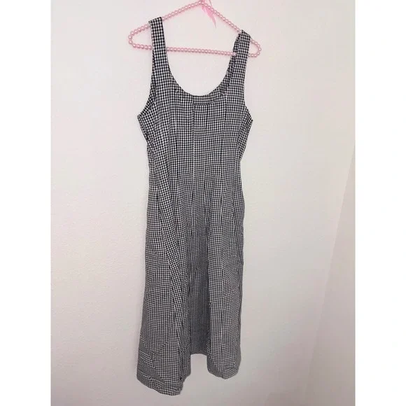 Universal thread Target Black White Gingham Midi Dress 4 Sleeveless Pockets - Picture 3 of 14